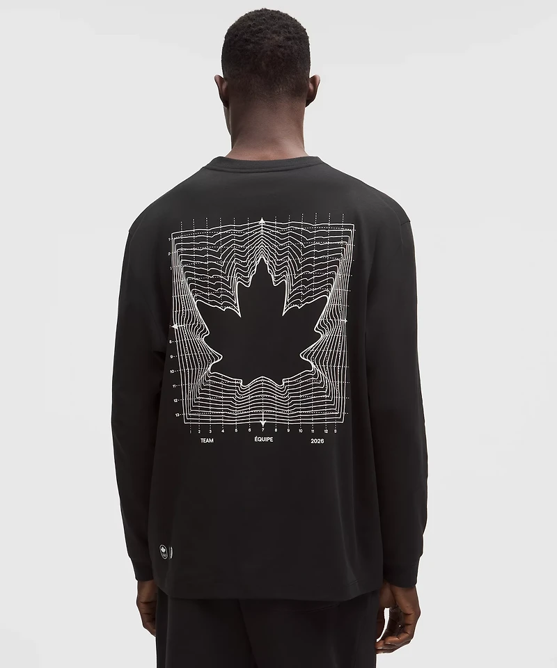 Team Canada Men's Heavyweight Cotton Long-Sleeve Shirt COC Logo *Graphic