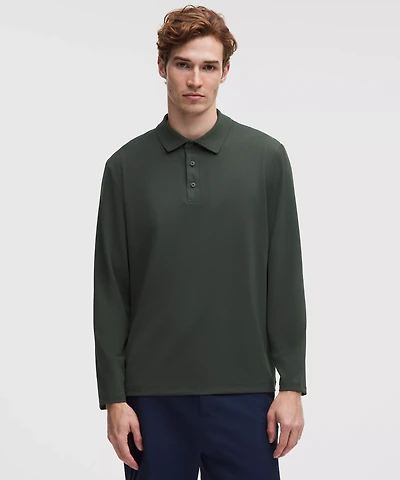 Relaxed-Fit Long-Sleeve Golf Polo Shirt