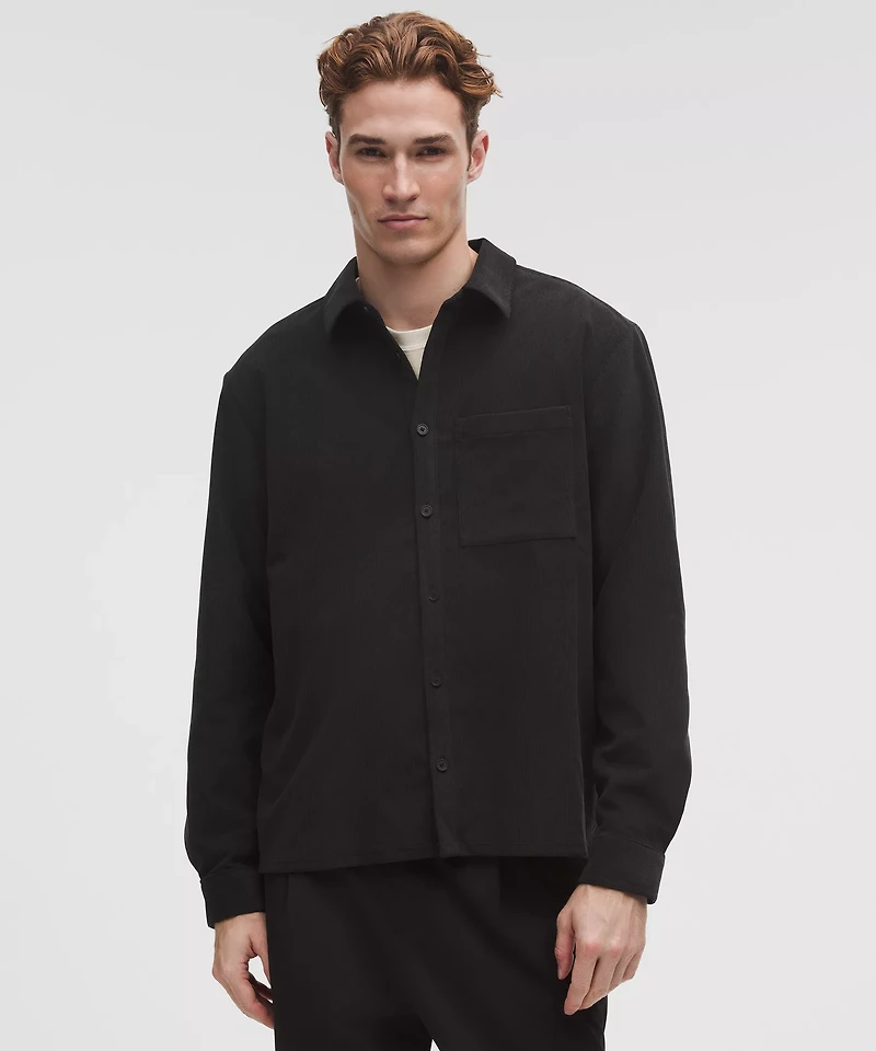 Corduroy Relaxed-Fit Long-Sleeve Button-Up Shirt