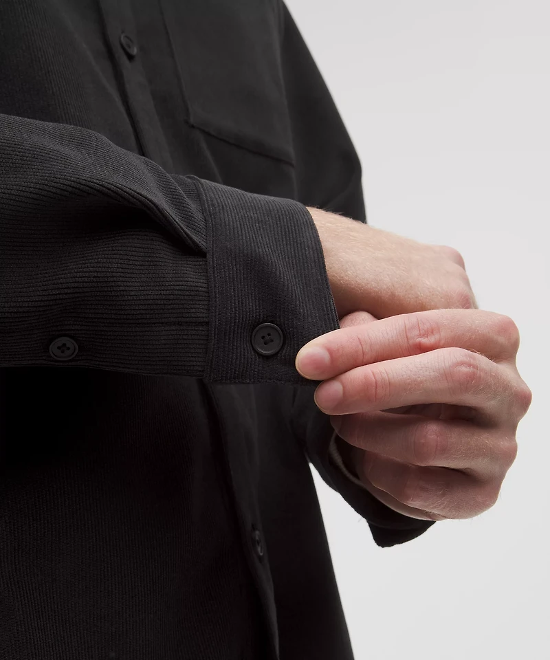 Corduroy Relaxed-Fit Long-Sleeve Button-Up Shirt