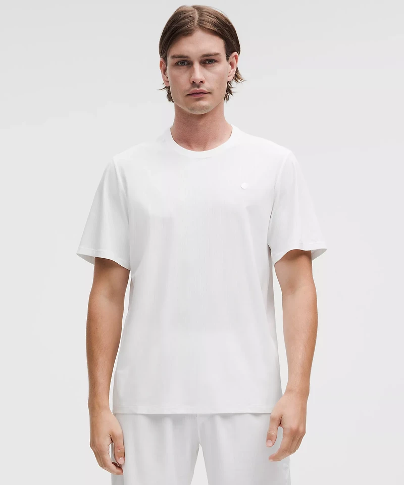 UV-Protective Striped Mesh Tennis T-Shirt | Men's Short Sleeve Shirts & Tee's