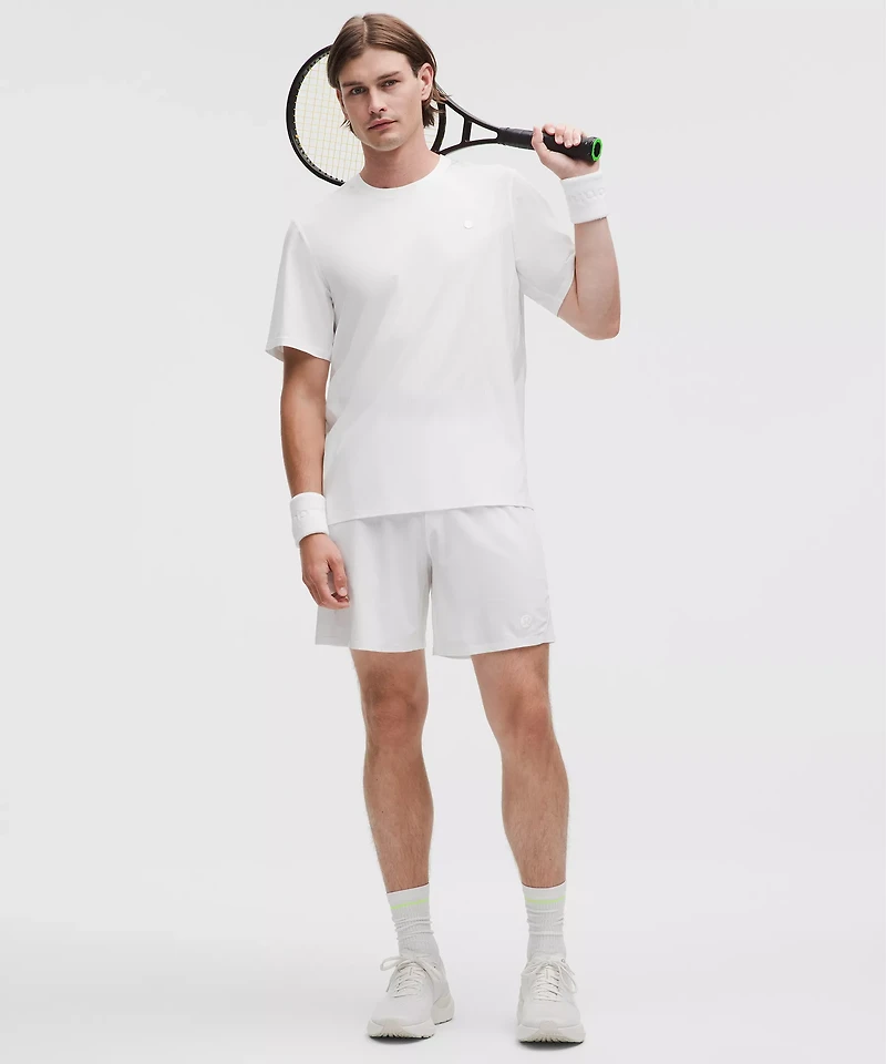 UV-Protective Striped Mesh Tennis T-Shirt | Men's Short Sleeve Shirts & Tee's