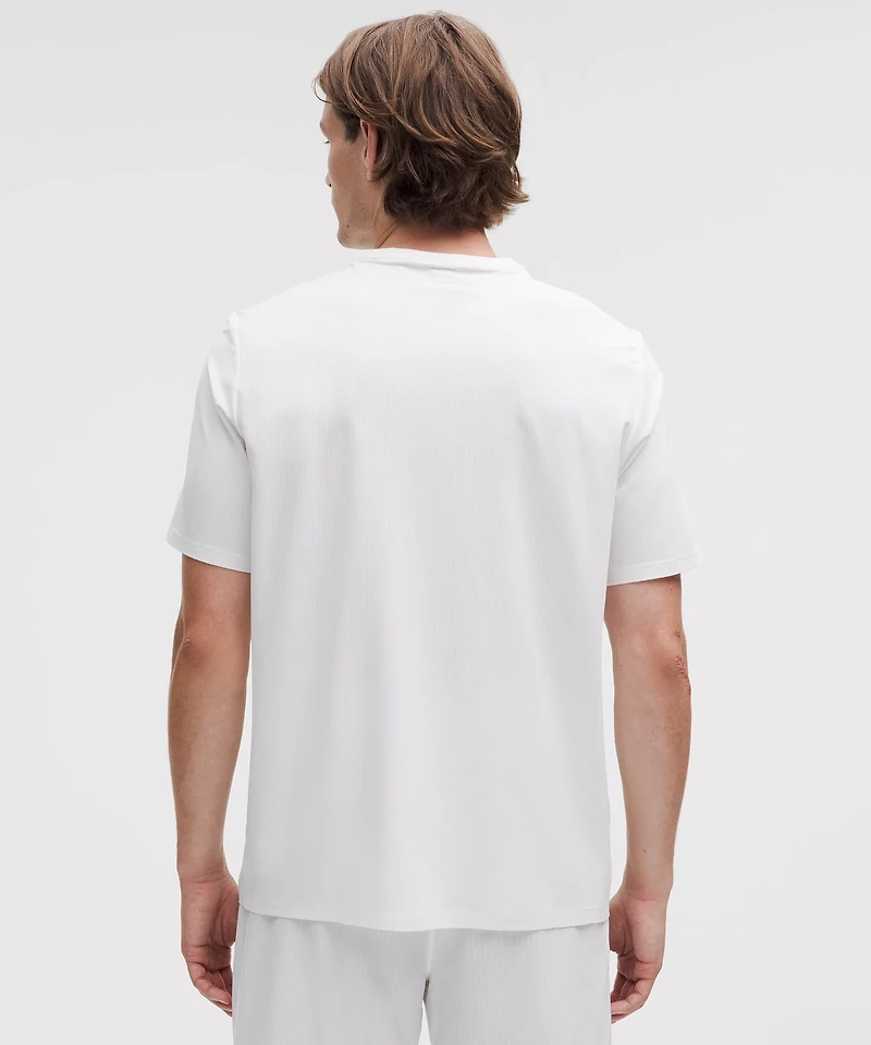 UV-Protective Striped Mesh Tennis T-Shirt | Men's Short Sleeve Shirts & Tee's