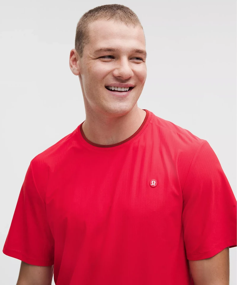 UV-Protective Striped Mesh Tennis T-Shirt | Men's Short Sleeve Shirts & Tee's