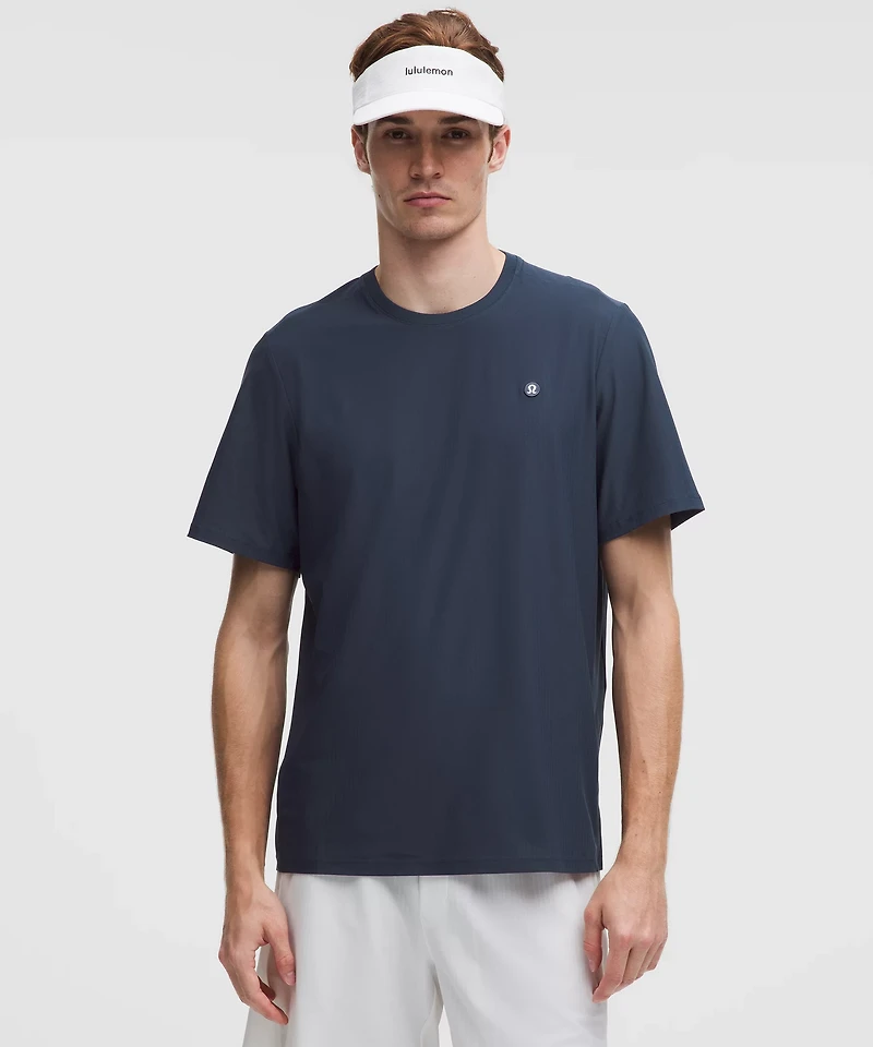 UV-Protective Striped Mesh Tennis T-Shirt | Men's Short Sleeve Shirts & Tee's