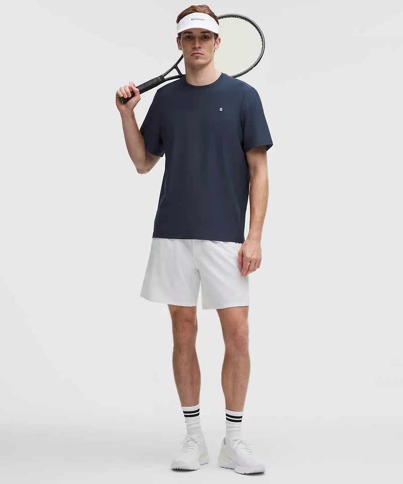 UV-Protective Striped Mesh Tennis T-Shirt | Men's Short Sleeve Shirts & Tee's