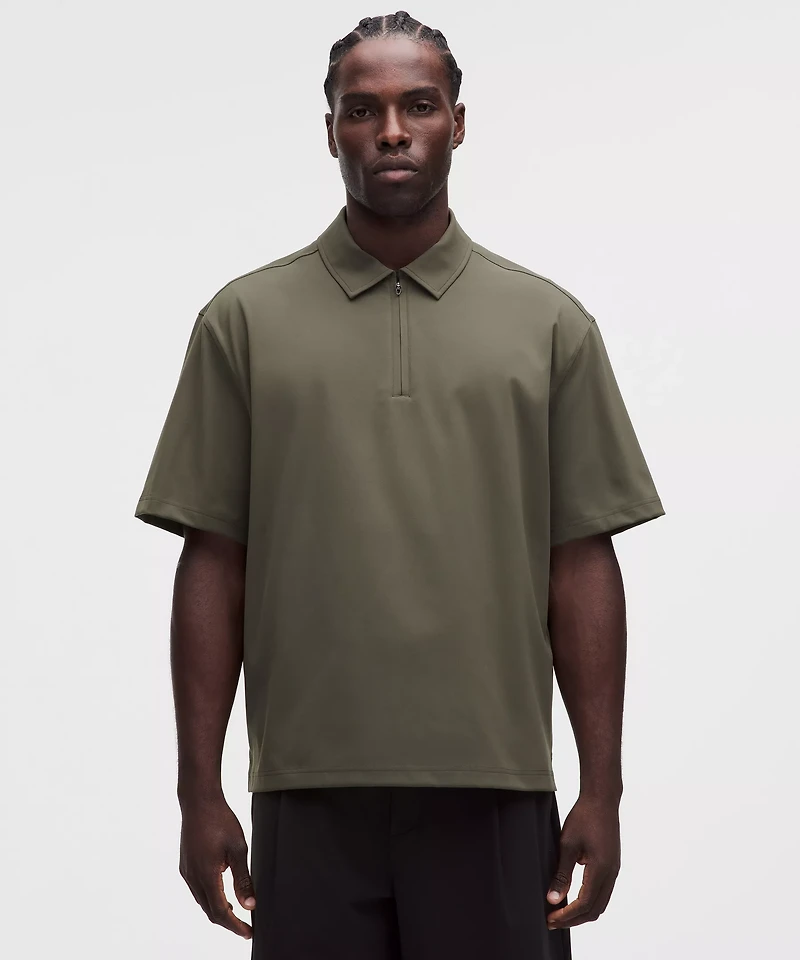 Daydrift Oversized Zip-Neck Polo Shirt