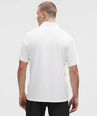 UV-Protective Striped Mesh Tennis Polo Shirt