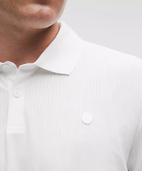 UV-Protective Striped Mesh Tennis Polo Shirt