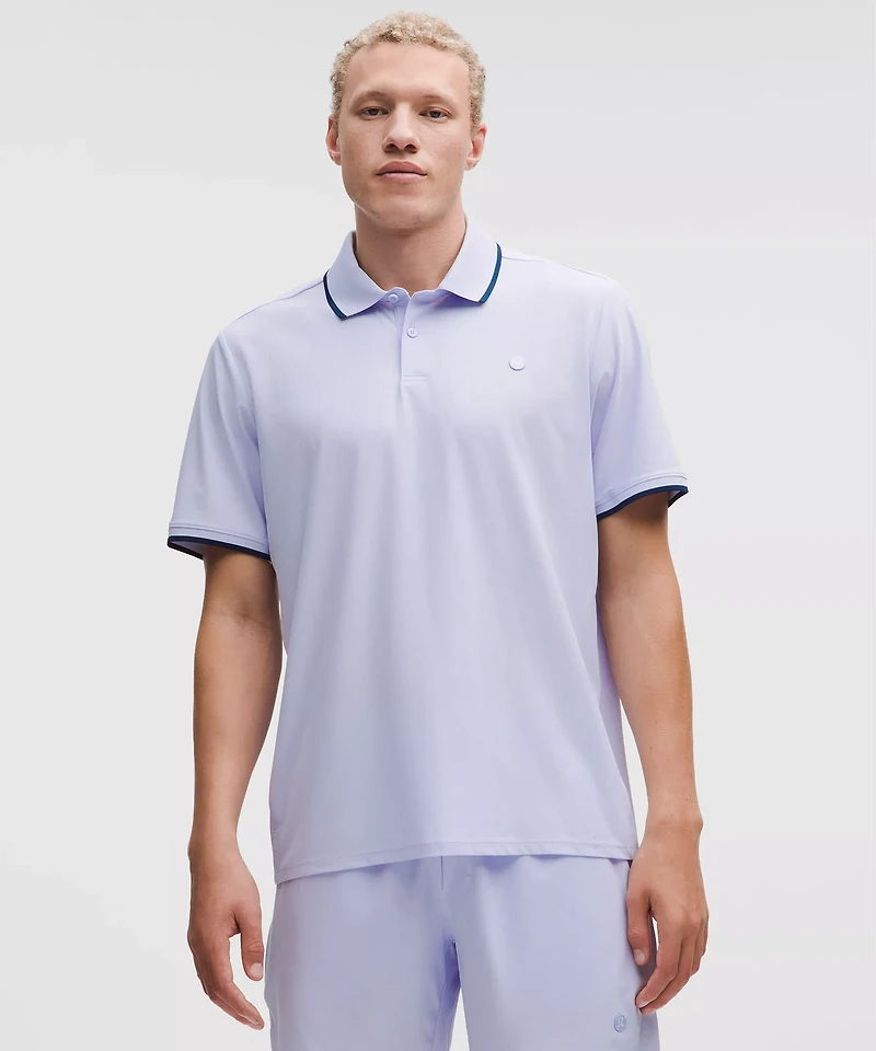 UV-Protective Striped Mesh Tennis Polo Shirt | Men's Shirts