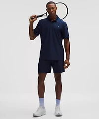 UV-Protective Striped Mesh Tennis Polo Shirt | Men's Shirts