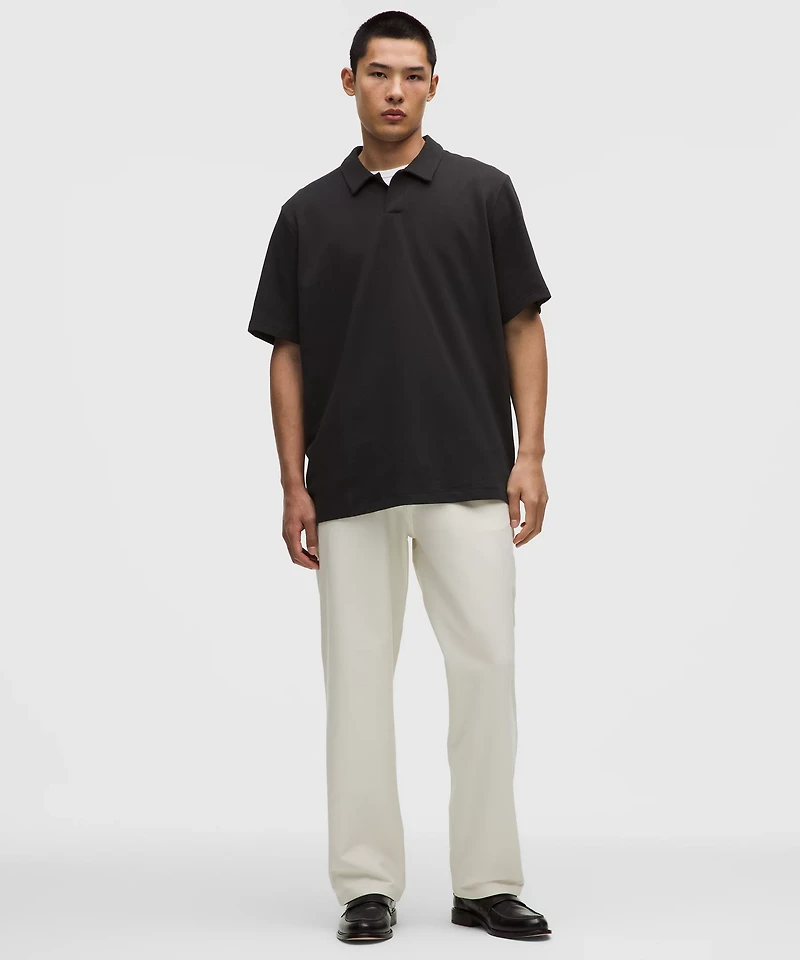 Pique Performance Johnny-Collar Short-Sleeve Shirt