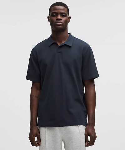 Pique Performance Johnny-Collar Short-Sleeve Shirt