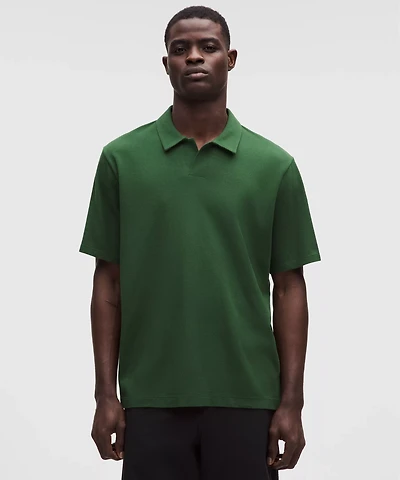 Pique Performance Johnny-Collar Short-Sleeve Shirt