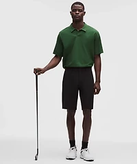 Pique Performance Johnny-Collar Short-Sleeve Shirt