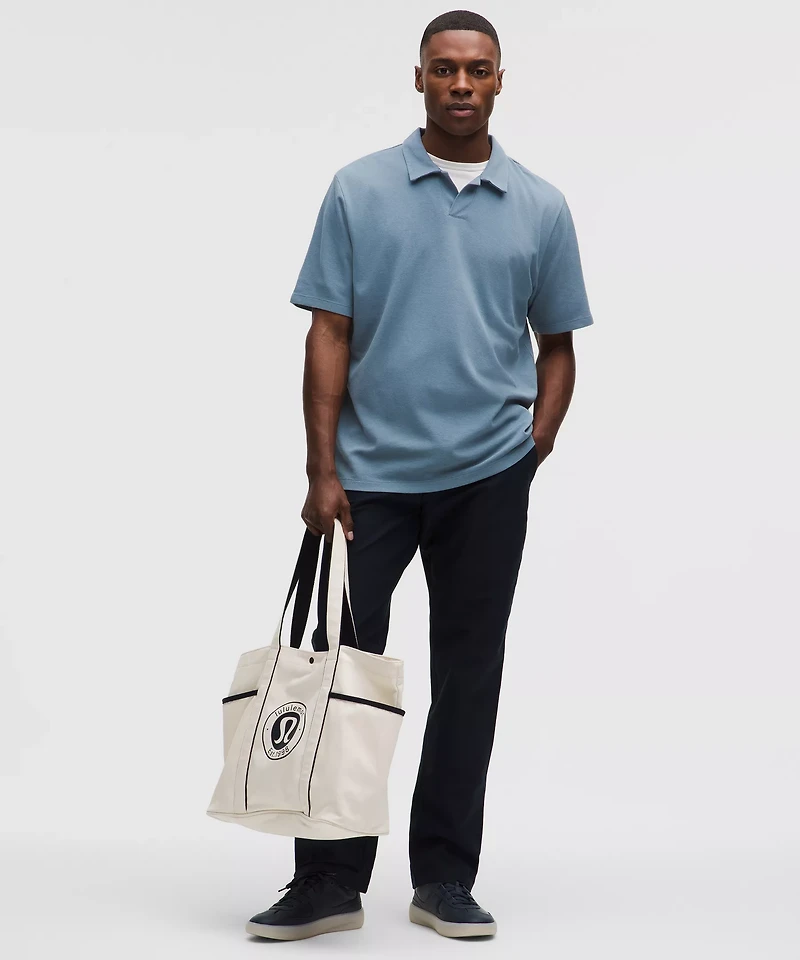 Pique Performance Johnny-Collar Short-Sleeve Shirt