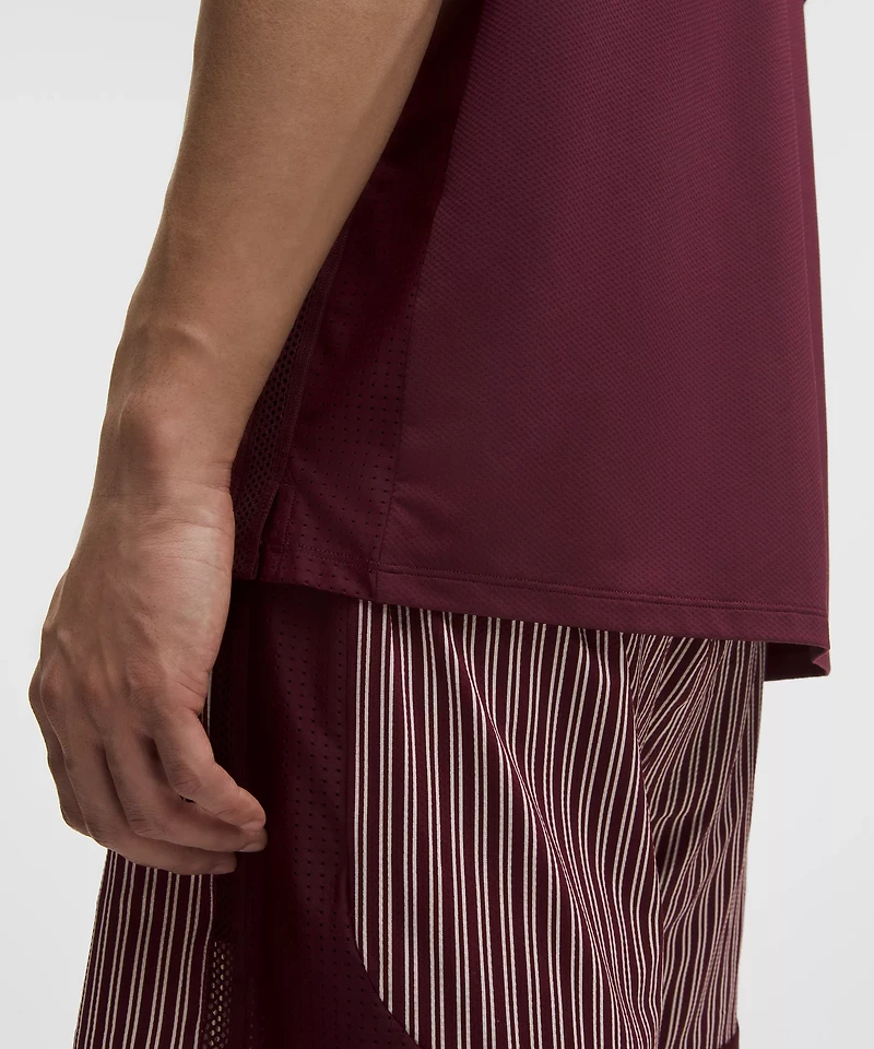 UV-Protective Mesh Panelled Tennis Shirt