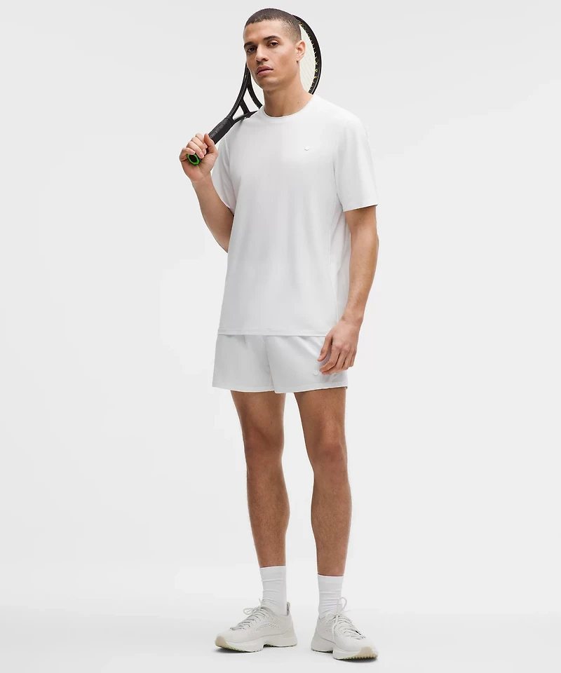 UV-Protective Striped Mesh Tennis T-Shirt