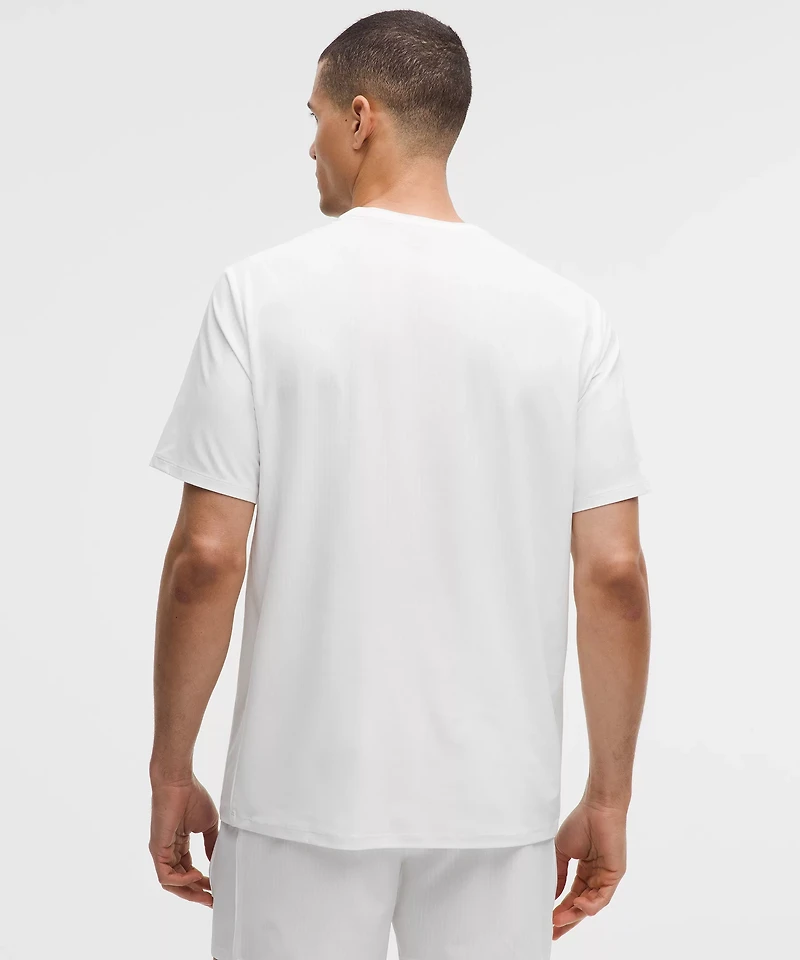 UV-Protective Striped Mesh Tennis T-Shirt