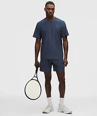 UV-Protective Striped Mesh Tennis T-Shirt