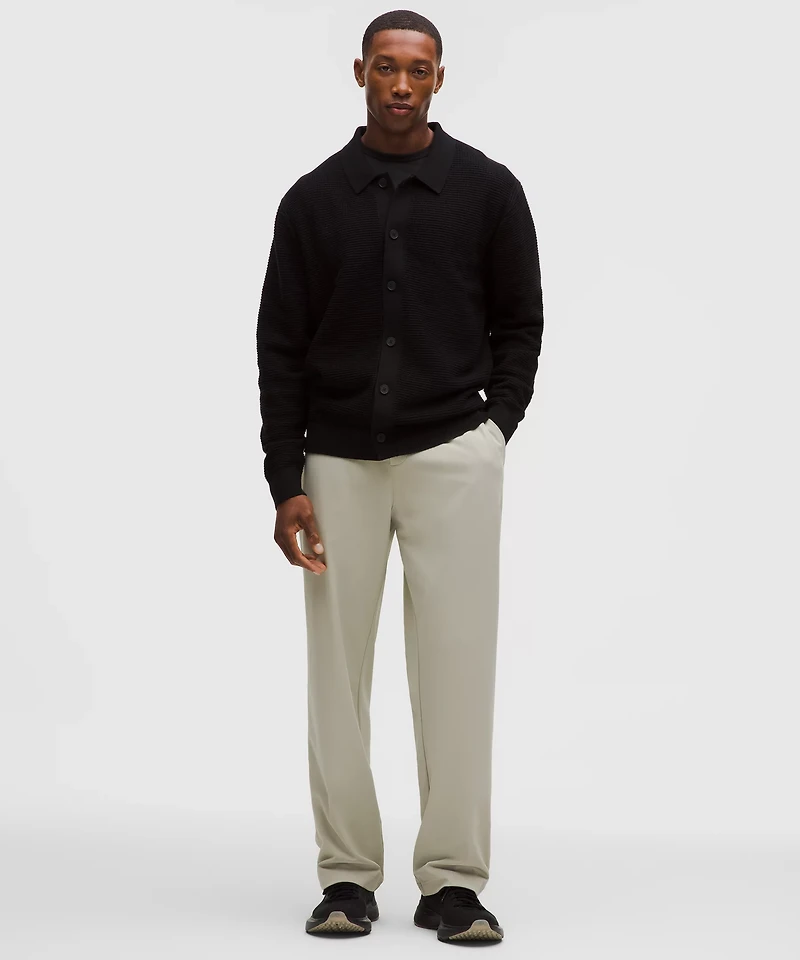 Cotton-Blend Knit Collared Cardigan