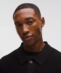 Cotton-Blend Knit Collared Cardigan