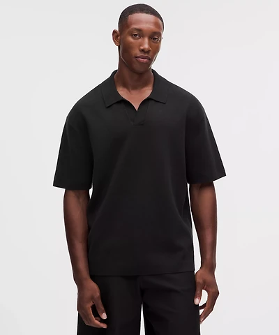 Cotton-Blend Knit Short-Sleeve Polo Shirt