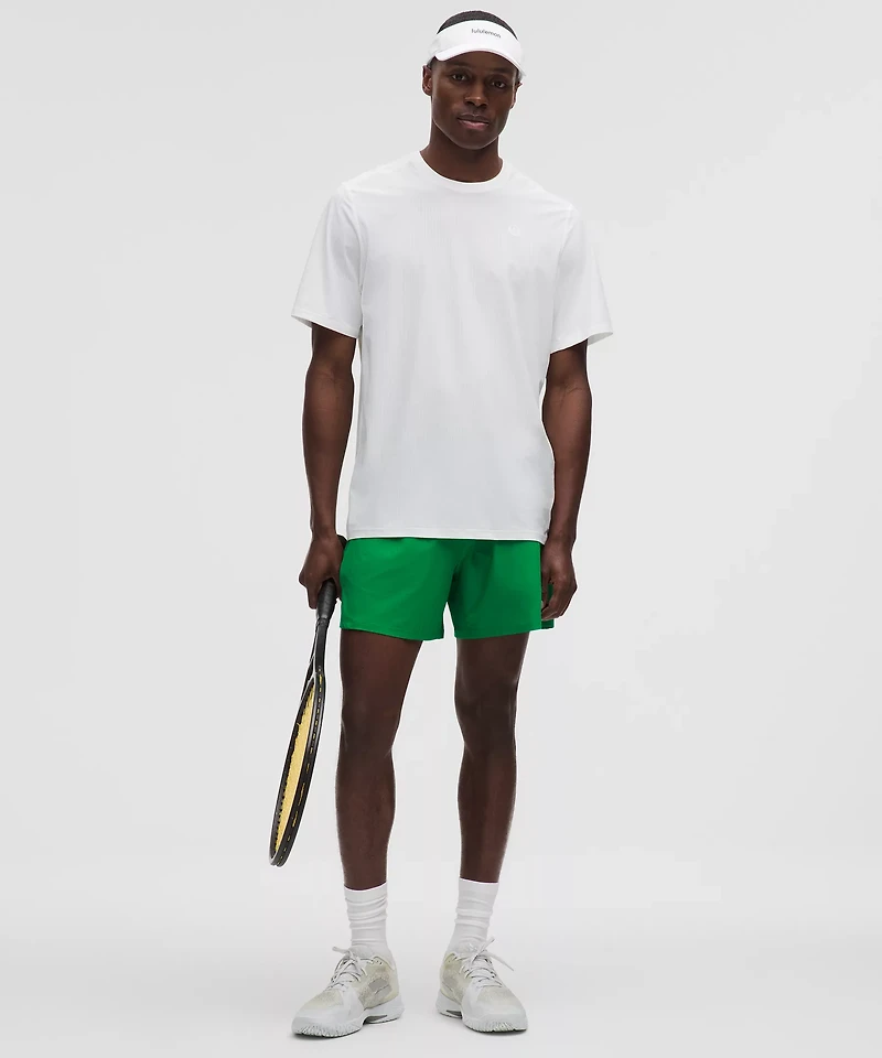 Striped Mesh Tennis Short 5"