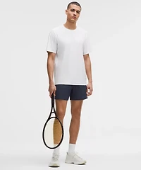 Striped Mesh Tennis Short 5"