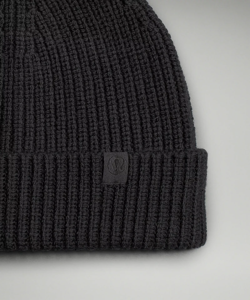 Close-Fit Wool-Blend Ribbed Knit Beanie | Men's Hats