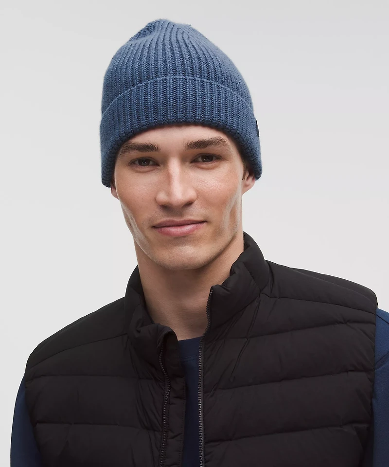 Close-Fit Wool-Blend Ribbed Knit Beanie | Men's Hats