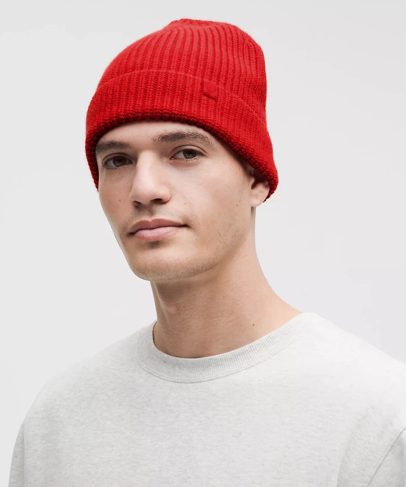 Close-Fit Wool-Blend Ribbed Knit Beanie