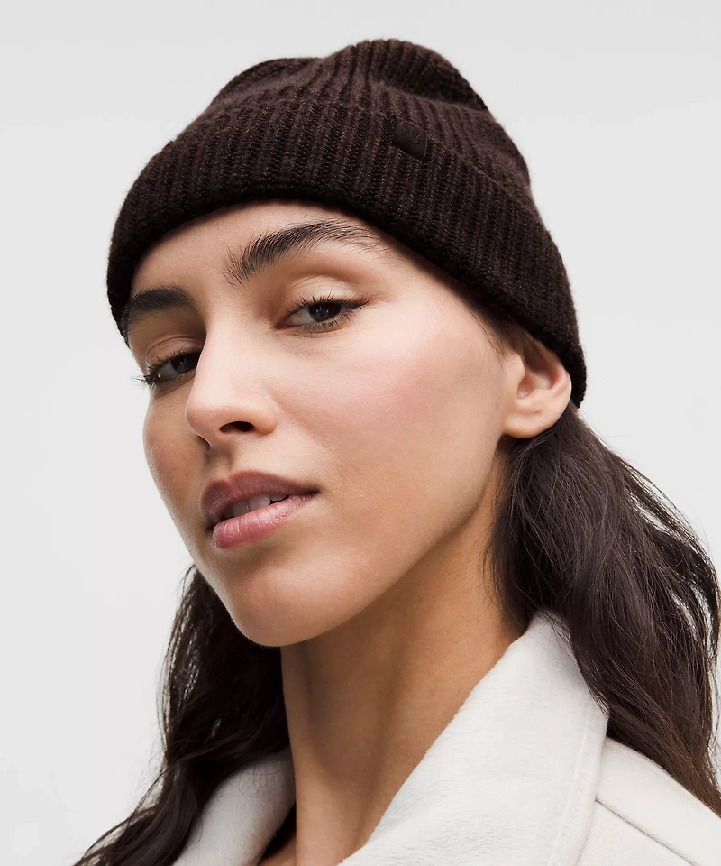 Close-Fit Wool-Blend Ribbed Knit Beanie