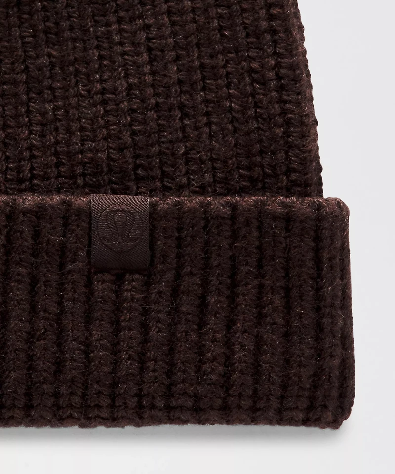 Close-Fit Wool-Blend Ribbed Knit Beanie