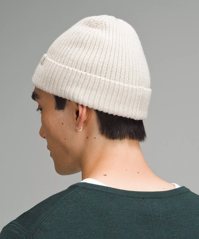 Close-Fit Wool-Blend Ribbed Knit Beanie | Men's Hats