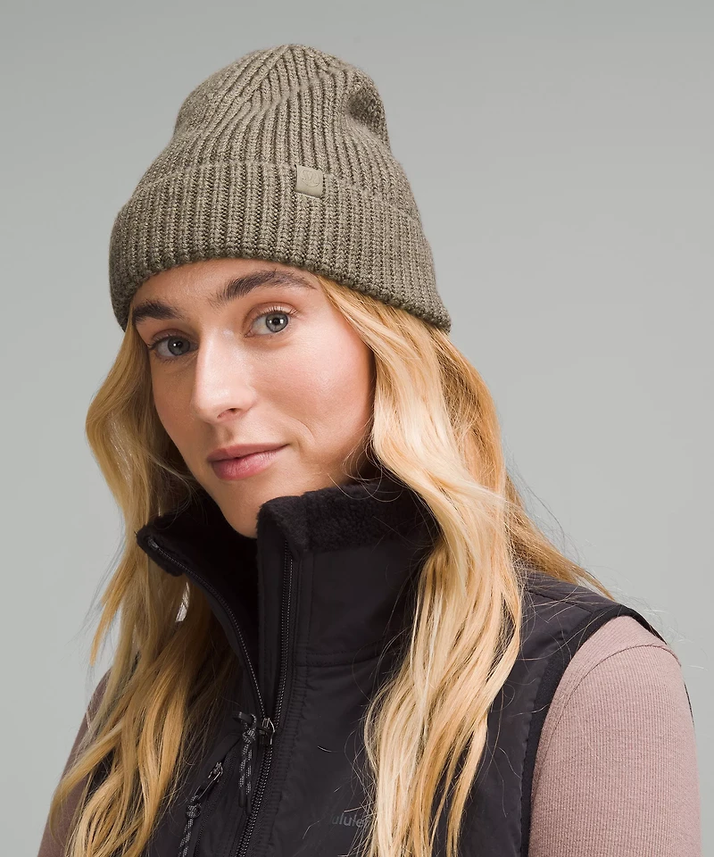 Close-Fit Wool-Blend Ribbed Knit Beanie | Men's Hats