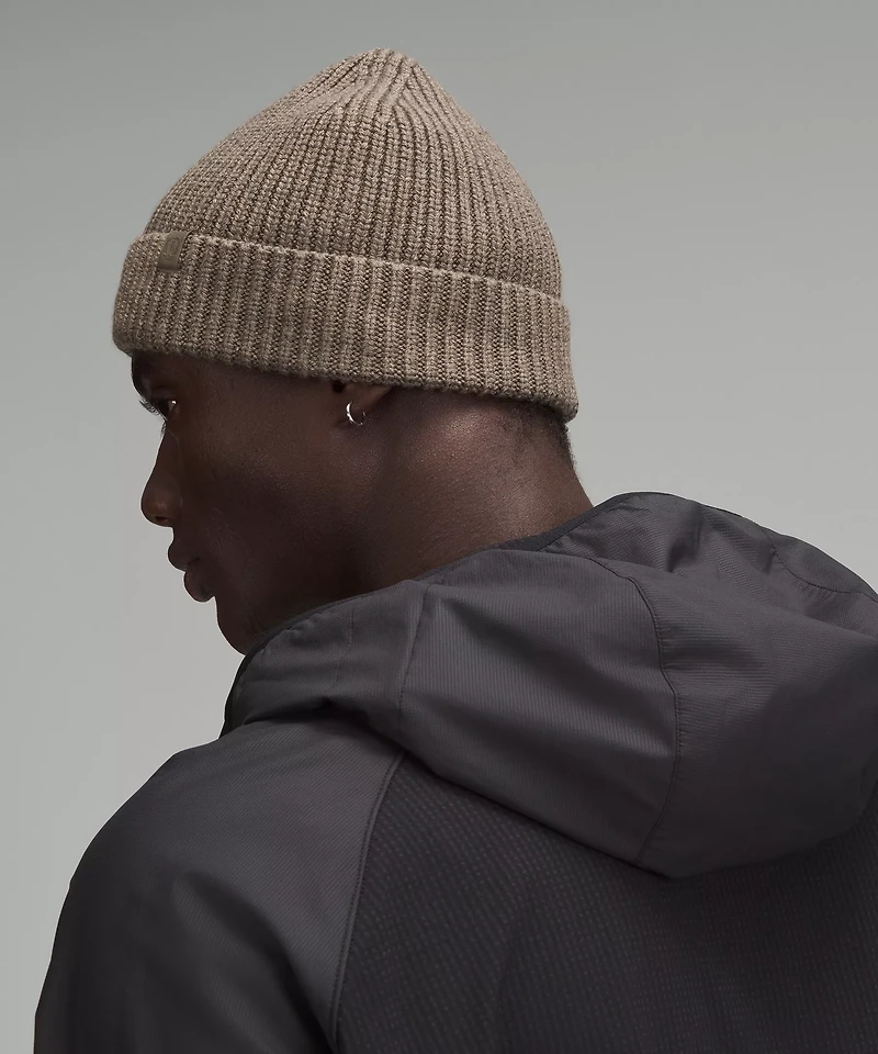Close-Fit Wool-Blend Ribbed Knit Beanie | Men's Hats