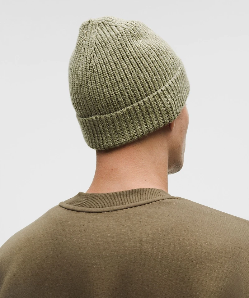 Close-Fit Wool-Blend Ribbed Knit Beanie | Men's Hats