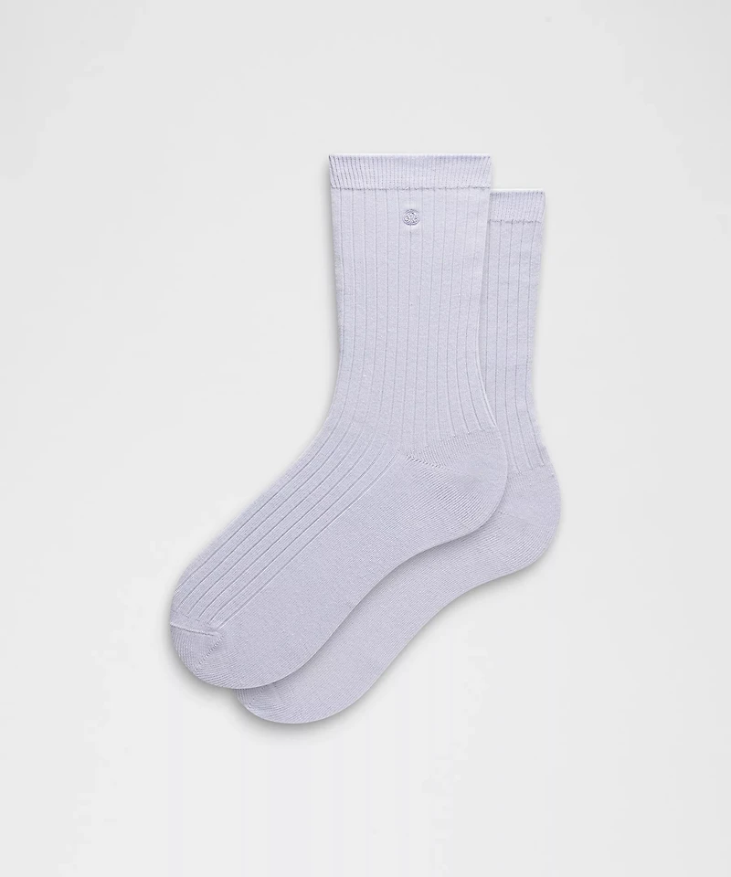 Unisex Ribbed Cotton-Blend Crew Socks | Men's