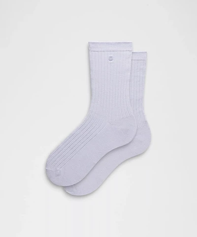 Unisex Ribbed Cotton-Blend Crew Socks | Men's