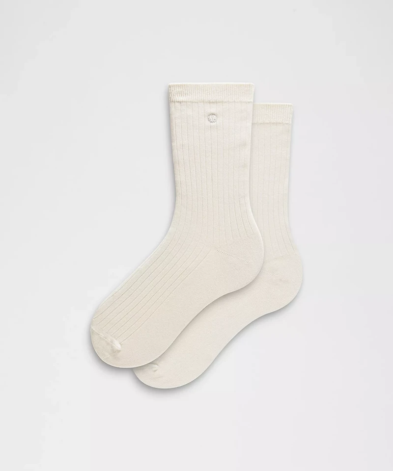Unisex Ribbed Cotton-Blend Crew Socks | Men's