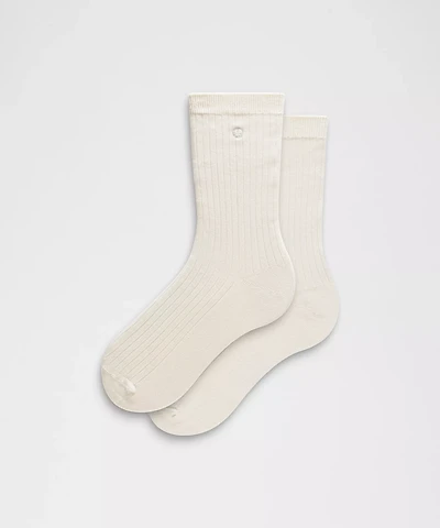 Unisex Ribbed Cotton-Blend Crew Socks | Men's