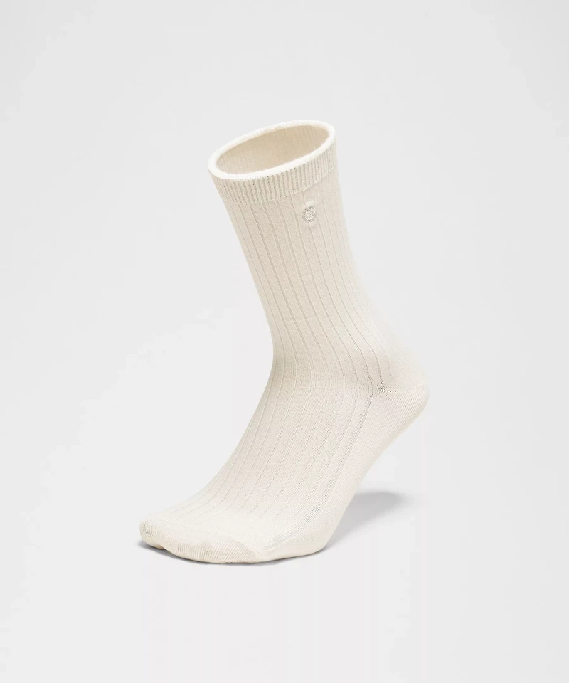 Unisex Ribbed Cotton-Blend Crew Socks | Men's
