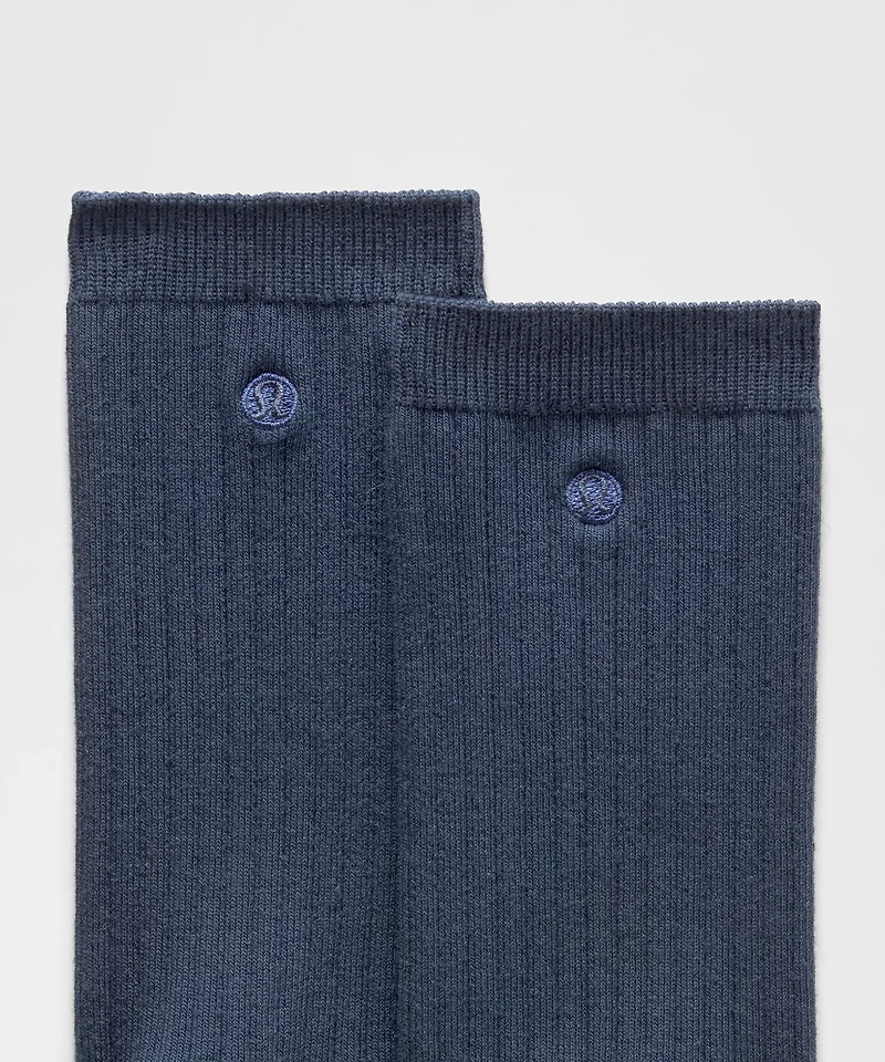 Unisex Ribbed Cotton-Blend Crew Socks