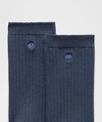 Unisex Ribbed Cotton-Blend Crew Socks