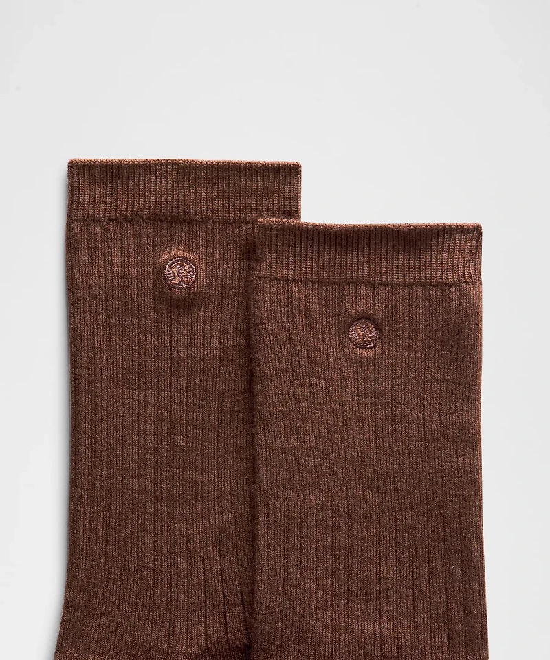 Unisex Ribbed Cotton-Blend Crew Socks | Men's