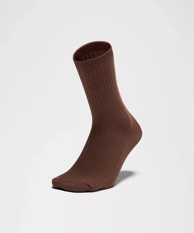 Unisex Ribbed Cotton-Blend Crew Socks | Men's