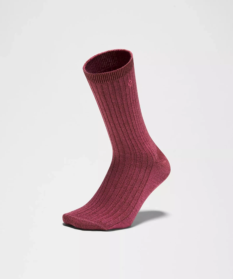 Unisex Ribbed Cotton-Blend Crew Socks