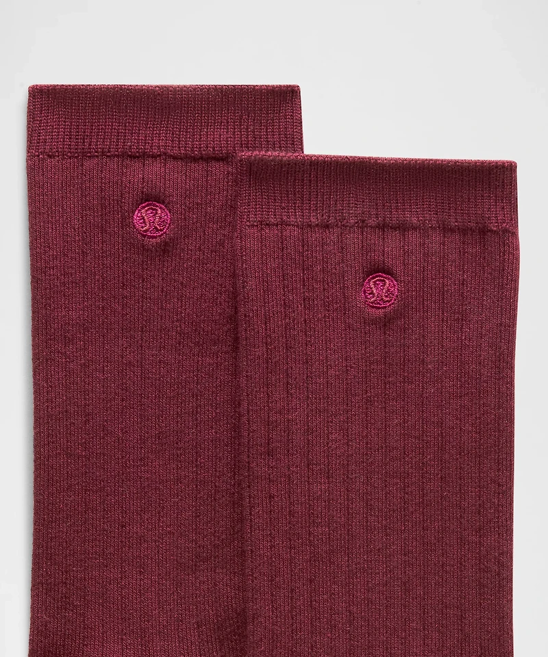 Unisex Ribbed Cotton-Blend Crew Socks