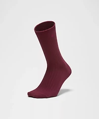 Unisex Ribbed Cotton-Blend Crew Socks